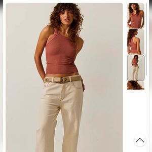 Free People Seamless Ribbed Tank M/L Copper Rose